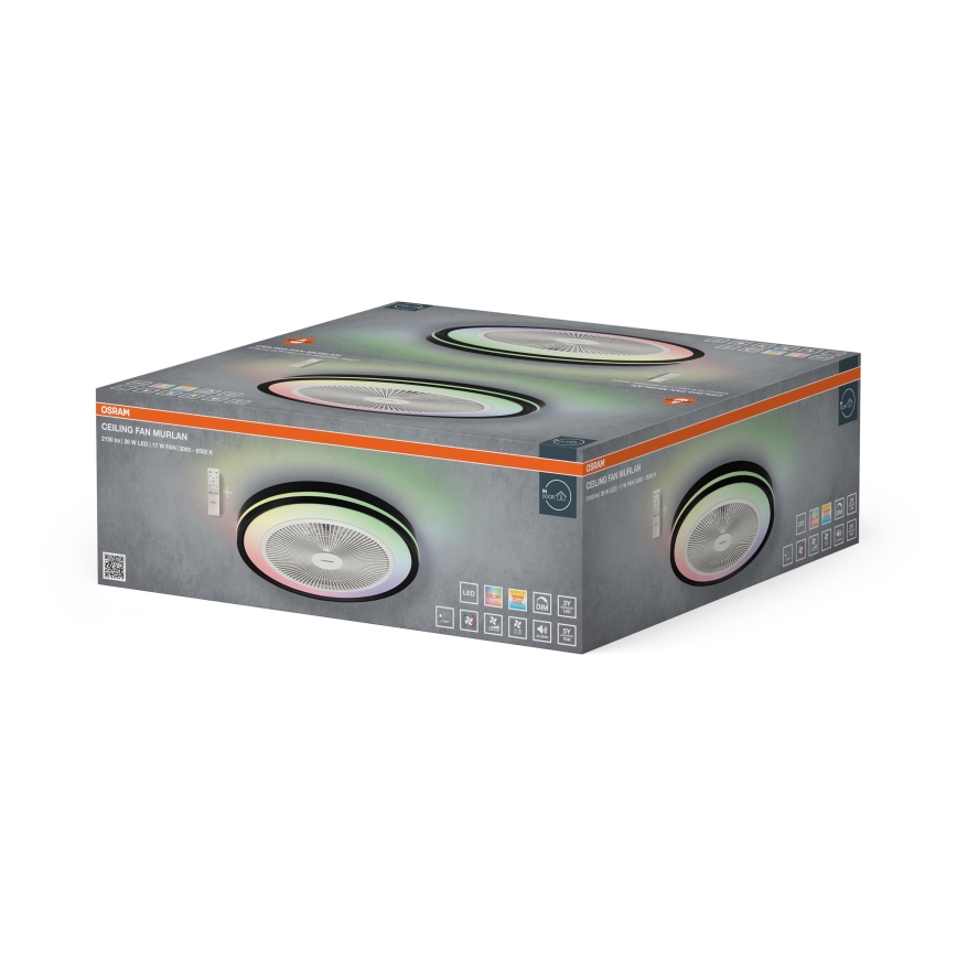 Osram - Dimmbare LED-Deckenleuchte mit Ventilator MURLAN LED/26W/230V 3000-6500K + Fernbedienung