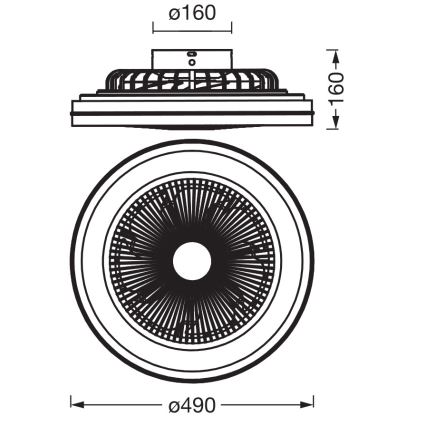 Osram - Dimmbare LED-Deckenleuchte mit Ventilator MURLAN LED/26W/230V 3000-6500K + Fernbedienung