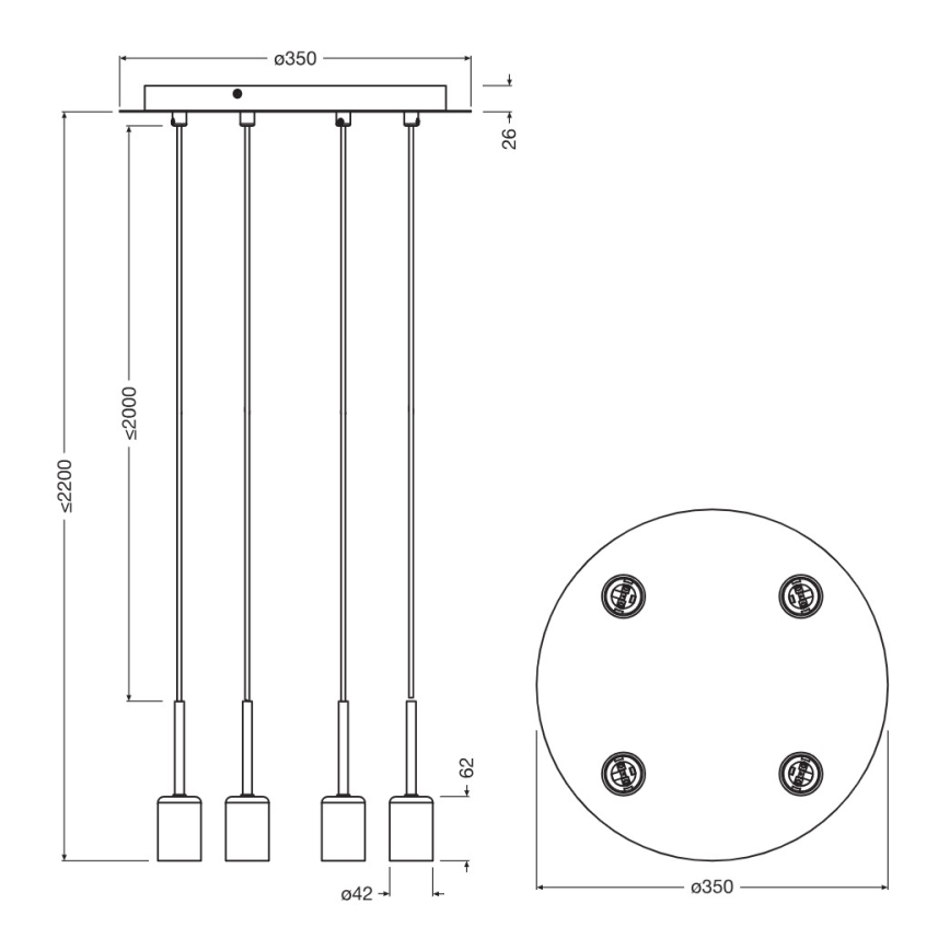 Osram - Netzkabel für NEEDLE PENDANT 4xE27/25W/230V beige