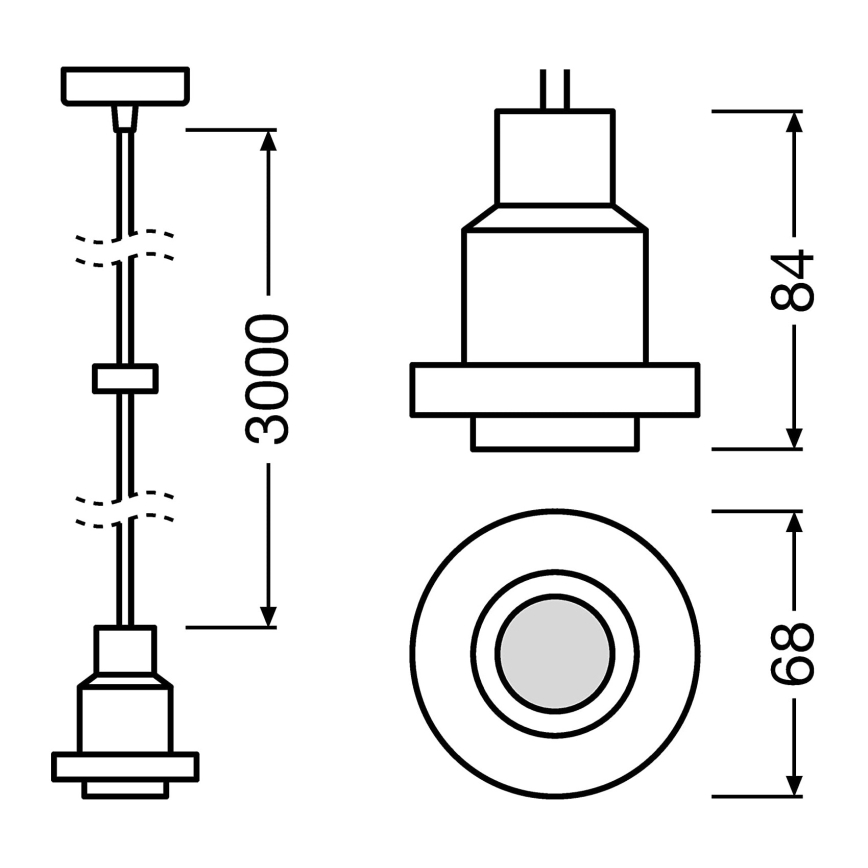 Osram - Netzkabel PENDULUM 1xE27/40W/230V schwarz