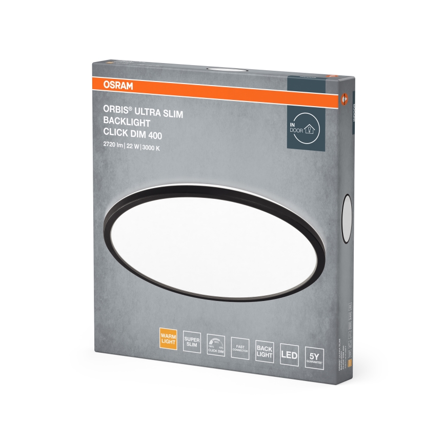 Osram - Dimmbare LED-Deckenleuchte ORBIS ULTRA SLIM LED/22W/230V 3000K Durchmesser 40 cm, schwarz