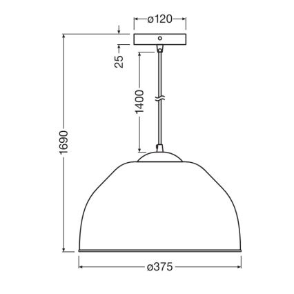 Osram - Pendelleuchte an Kabel CAMEL BELL 1xE27/9W/230V Ø 37,5 cm