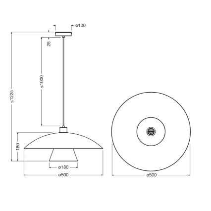 Osram - Pendelleuchte an Kabel DECOR FLYING MUSHROOM 1xE27/25W/230V Ø 50 cm blau