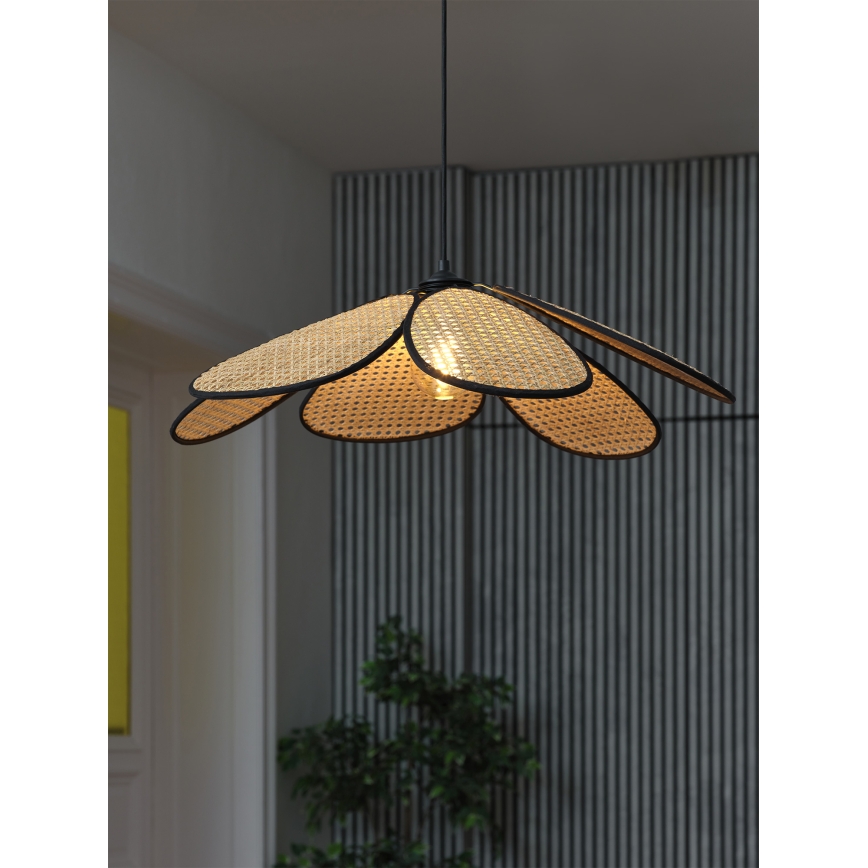 Osram - Pendelleuchte an Kabel DECOR RATTAN 1xE27/15W/230V Ø 69 cm beige/schwarz