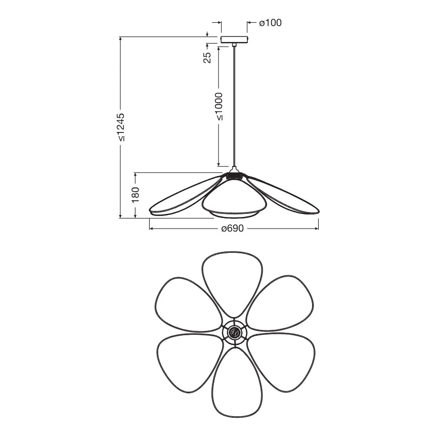 Osram - Pendelleuchte an Kabel DECOR RATTAN 1xE27/15W/230V Ø 69 cm beige/schwarz