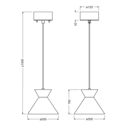 Osram - Pendelleuchte an Kabel DECOR WAIST 1xE27/40W/230V schwarz