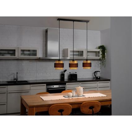 Osram - Pendelleuchte DECOR HORNET mit Kabelaufhängung, 3xE27/10W/230V, schwarz/gold