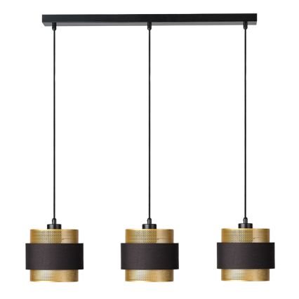 Osram - Pendelleuchte DECOR HORNET mit Kabelaufhängung, 3xE27/10W/230V, schwarz/gold