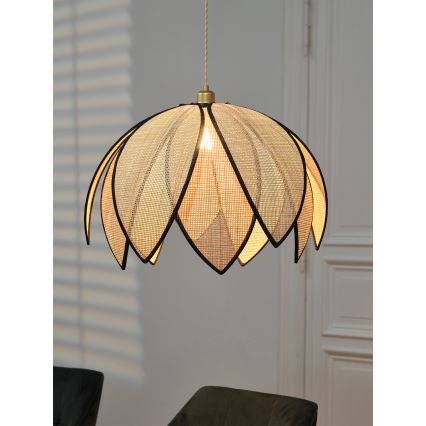Osram - Pendelleuchte DECOR RATTAN, 1x E27/15W/230V, Ø 67 cm, Beige/Schwarz