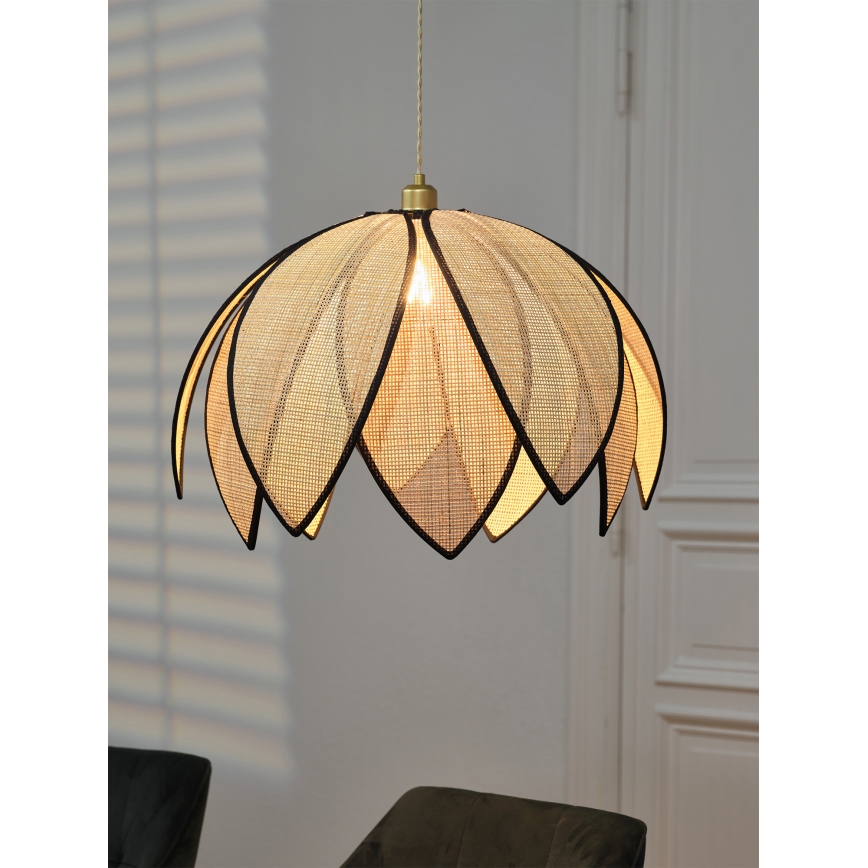 Osram - Pendelleuchte DECOR RATTAN, 1x E27/15W/230V, Ø 67 cm, Beige/Schwarz
