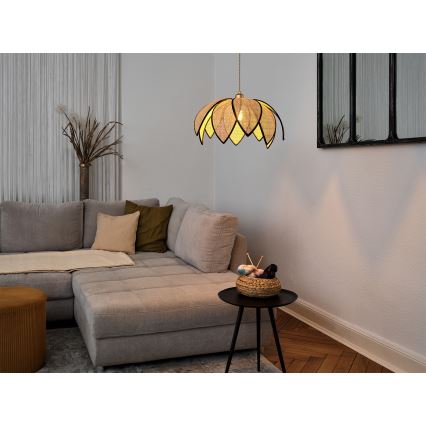 Osram - Pendelleuchte mit Kabelaufhängung DECOR RATTAN 1xE27/15W/230V Ø 48 cm beige/schwarz