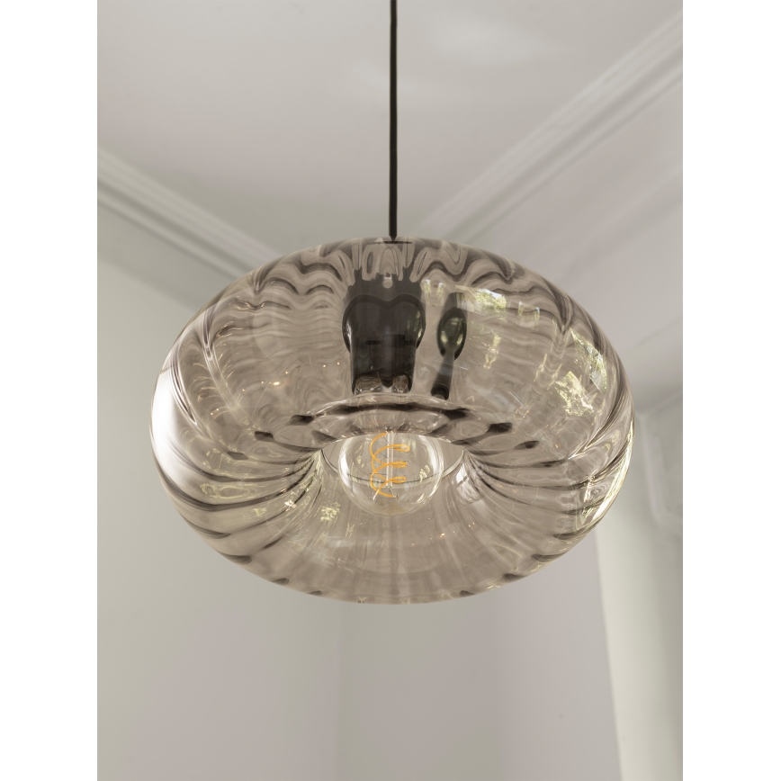 Osram - Pendelleuchte mit Kabelaufhängung DECOR SMOKE 1xE27/12W/230V Ø 28 cm schwarz/rauchgrau