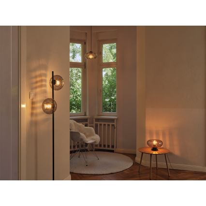 Osram - Pendelleuchte mit Kabelaufhängung DECOR SMOKE 1xE27/12W/230V Ø 28 cm schwarz/rauchgrau