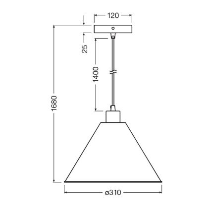 Osram - PULP Pendelleuchte mit Kabelaufhängung, 1xE27/9W/230V, Ø 31 cm