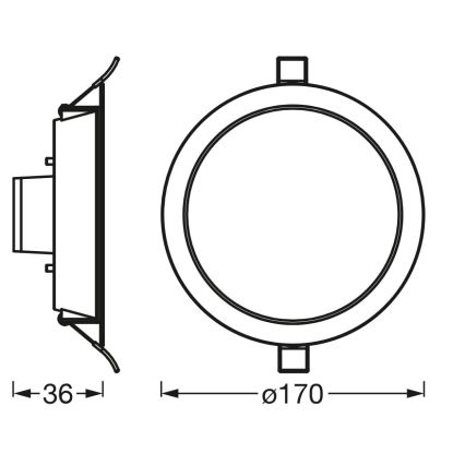 Osram - SMART+ DOWNLIGHT LED RGB, dimmbares Einbau-Downlight, 12W/230V, 3000-6500K, Wi-Fi
