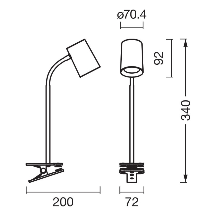 Osram - Schreibtischlampe mit Klemme DESK LINE 1xGU10/9W/230V grau