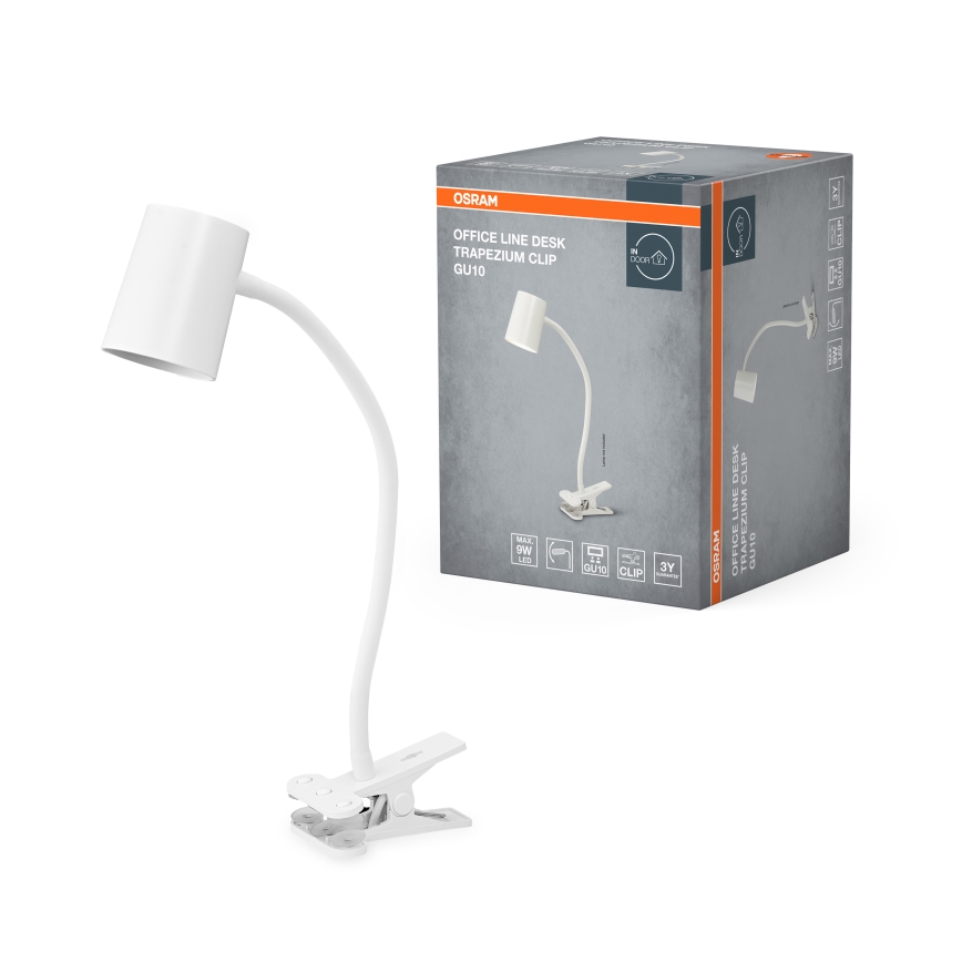 Osram - Schreibtischlampe mit Klemme DESK LINE 1xGU10/9W/230V weiß