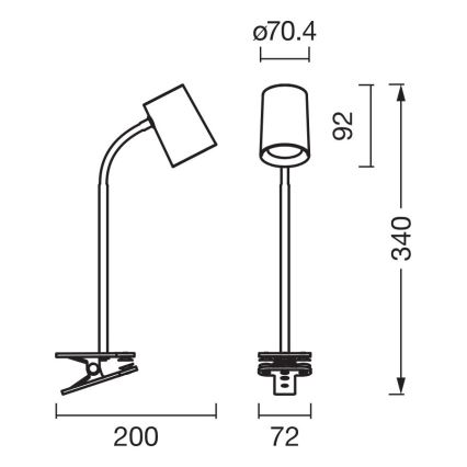Osram - Schreibtischlampe mit Klemme DESK LINE 1xGU10/9W/230V weiß