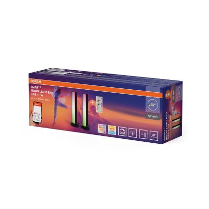 Osram - SET 2x dimmbare RGBW-LED-Tischlampe MOOD LIGHT LED/4W/230V 2700-6500K Wi-Fi + Fernbedienung