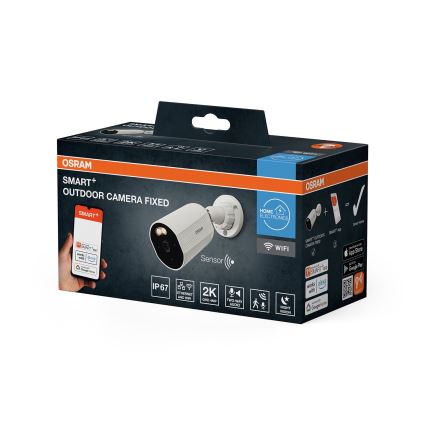 Osram - Smart-Außenkamera mit 2K SMART+-Sensor, 230V, IP67, Wi-Fi