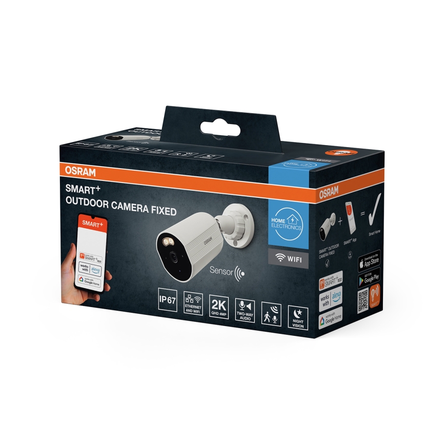 Osram - Smart-Außenkamera mit 2K SMART+-Sensor, 230V, IP67, Wi-Fi