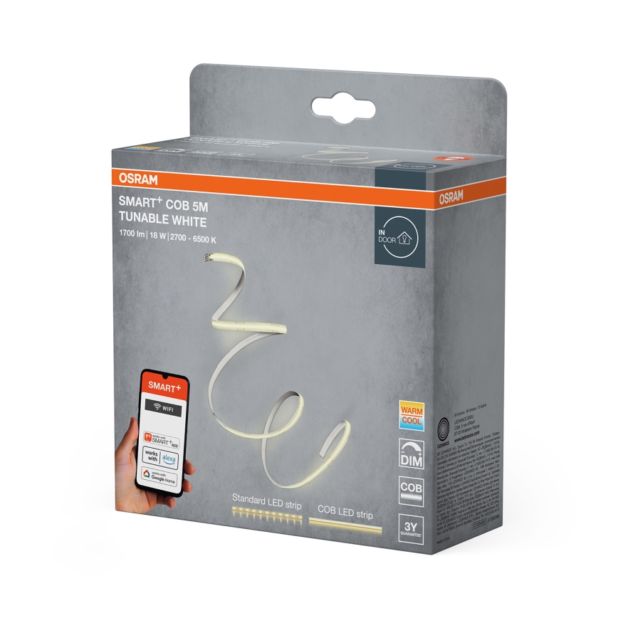 Osram - SMART+ COB dimmbarer LED-Streifen 5m LED/18W/230V 2700-6500K Wi-Fi