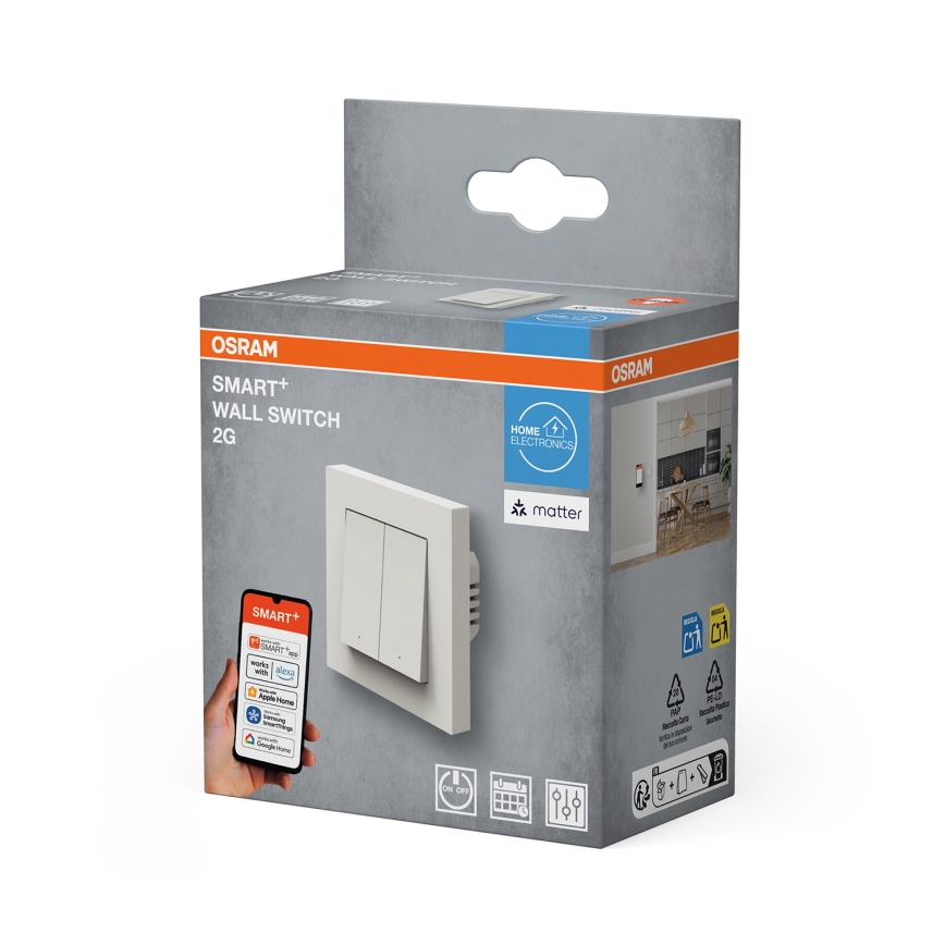 Osram - SMART+ MATTER 2-Tasten-Schalter 230V Wi-Fi