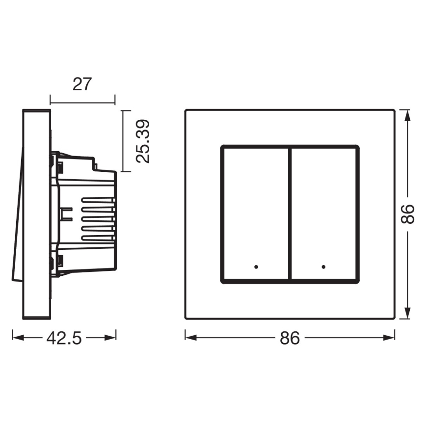 Osram - SMART+ MATTER 2-Tasten-Schalter 230V Wi-Fi