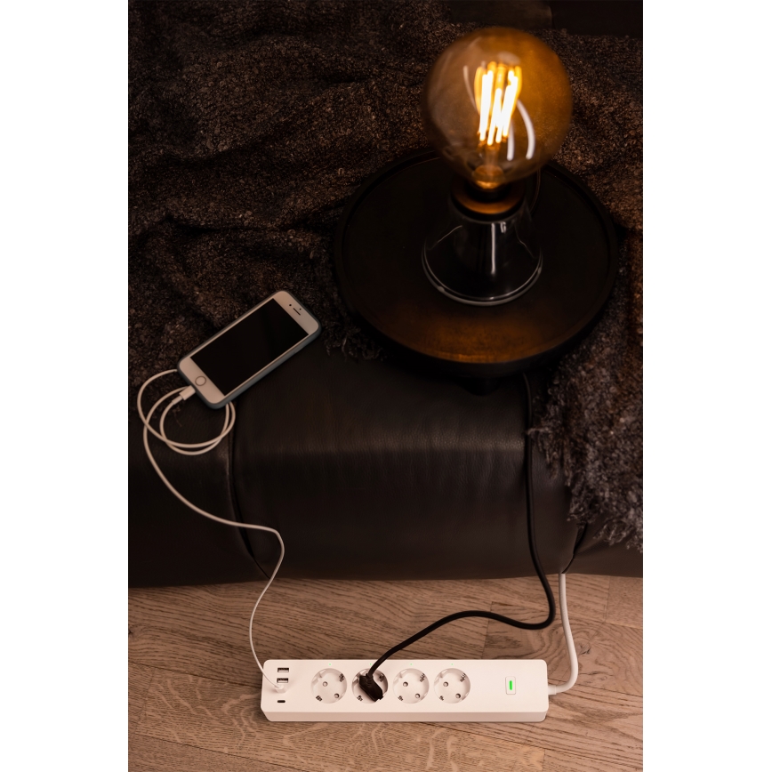 Osram - SMART+ Steckdosenleiste 4-fach (Typ F) + 2× USB-A + 2× USB-C, Wi-Fi
