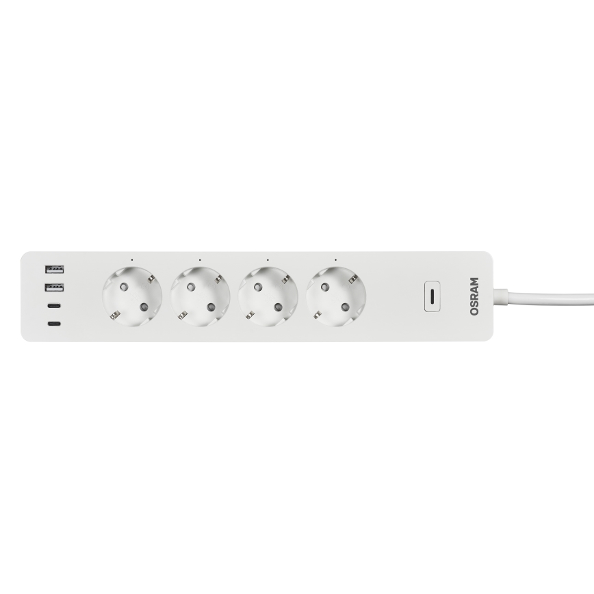 Osram - SMART+ Steckdosenleiste 4-fach (Typ F) + 2× USB-A + 2× USB-C, Wi-Fi