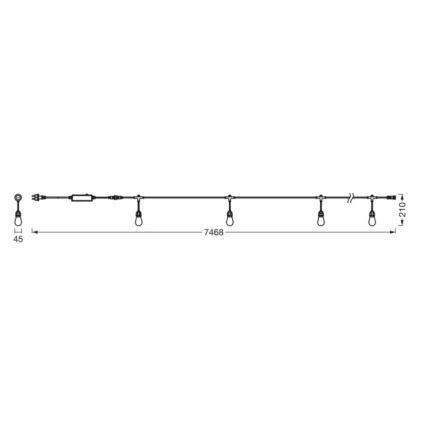 Osram - LED RGB dimmbare Außenlichterkette SMART+ STRING 12xLED/230V 7,47m IP44 Wi-Fi