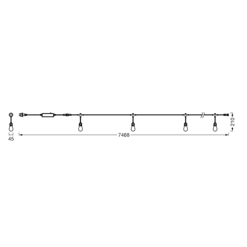Osram - LED RGB dimmbare Außenlichterkette SMART+ STRING 12xLED/230V 7,47m IP44 Wi-Fi