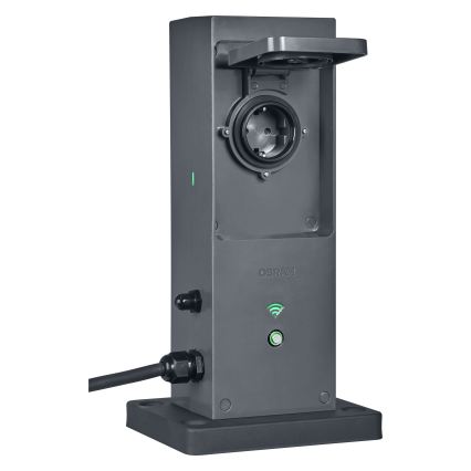 Osram - Smarte Außen-Steckdosen-Säule mit 2 SCHUKO-Steckdosen und Wi-Fi-Repeater, IP44