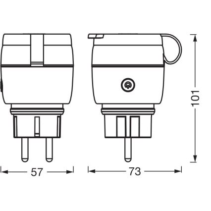 Osram - Smarte Außensteckdose SMART+ MATTER SCHUKO 3680W/230V/16A IP44 Wi-Fi