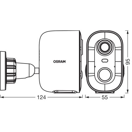 Osram - Smarte Solarkamera mit 2K-Sensor SMART+ 5V 5200 mAh IP66 Wi-Fi