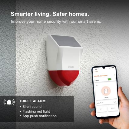Osram - Solar-Außenalarm SMART+ 5V IP65 Wi-Fi