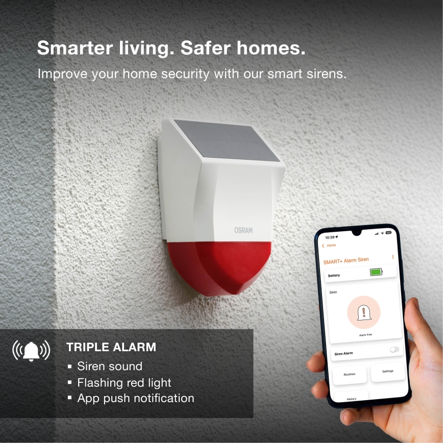 Osram - Solar-Außenalarm SMART+ 5V IP65 Wi-Fi