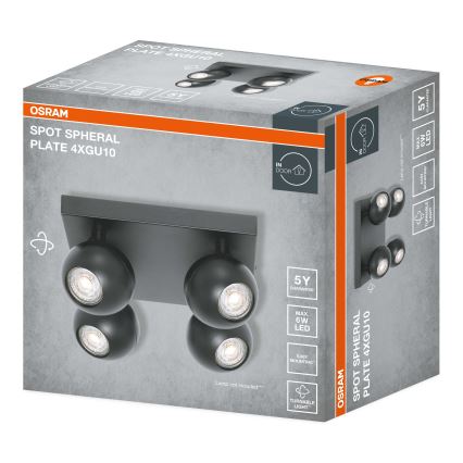Osram - Spotleuchte SPOT SPHERAL 4xGU10/6W/230V schwarz