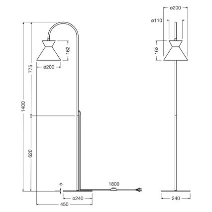 Osram - Stehleuchte DECOR WAIST 1xE27/40W/230V schwarz