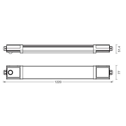 Osram - technische LED-Röhrenleuchte mit Dämmerungs- und Bewegungsmelder SUBMARINE LED/36W/230V 122 cm IP65