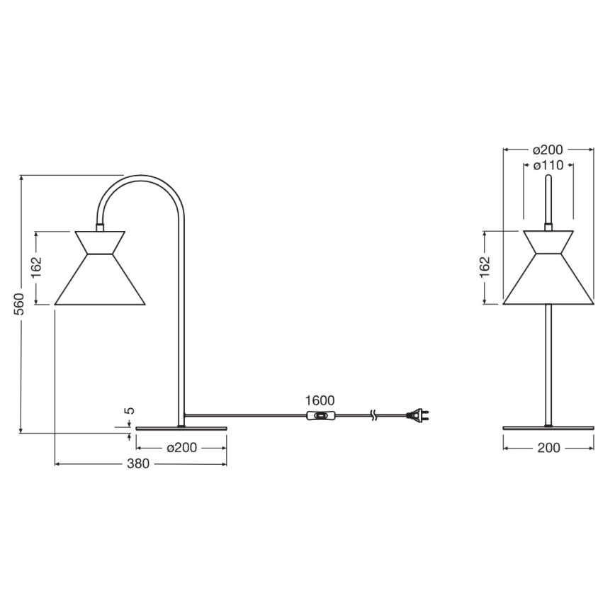 Osram - Tischlampe DECOR WAIST 1xE27/40W/230V schwarz