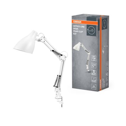 Osram - Tischlampe mit Klemme DESK LINE 1xE27/11W/230V weiß