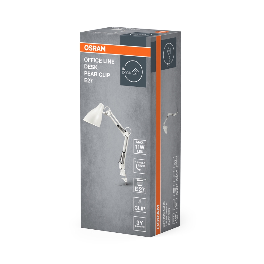 Osram - Tischlampe mit Klemme DESK LINE 1xE27/11W/230V weiß
