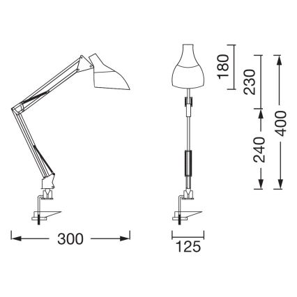 Osram - Tischleuchte mit Klemme DESK LINE 1xE27/11W/230V schwarz
