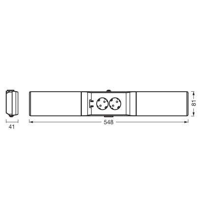 Osram - Dimmbare LED-Unterbauleuchte mit Steckdosen UNDERCABINET LED/10W/230V 3000K 54,8 cm schwarz