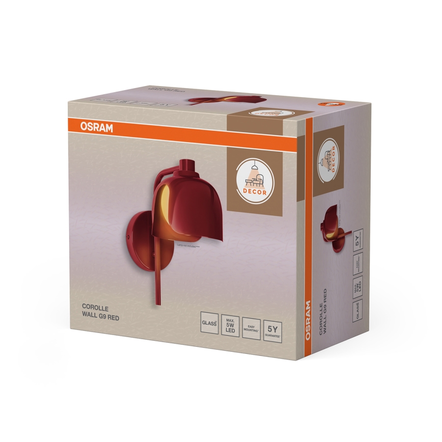 Osram - Wandleuchte DECOR COROLLE 1xG9/20W/230V rot