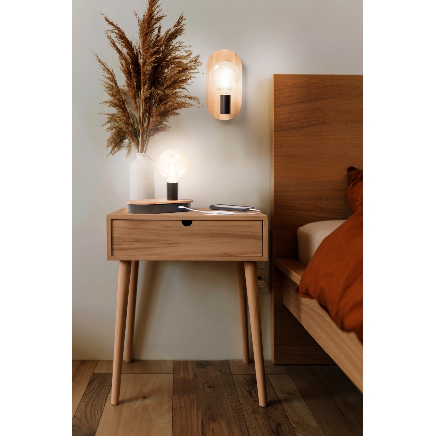 Osram - Wandleuchte DECOR WOOD 1xE27/8W/230V Gummibaumholz