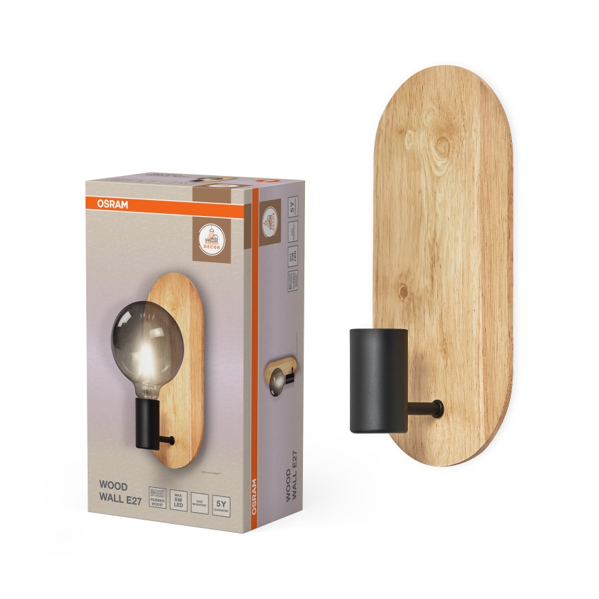 Osram - Wandleuchte DECOR WOOD 1xE27/8W/230V Gummibaumholz