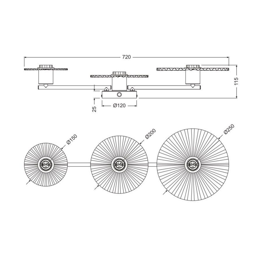 Osram - Wandleuchte PLISSEE 3xE27/15W/230V Anthrazit