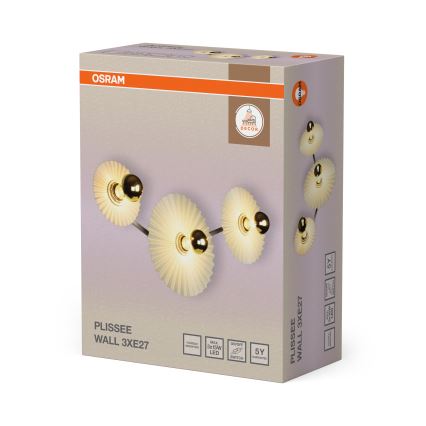 Osram - Wandleuchte PLISSEE 3xE27/15W/230V cremefarben